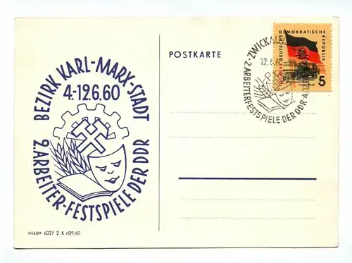 DDR 1960 Bezirk Karl Marx Stadt Postkarte