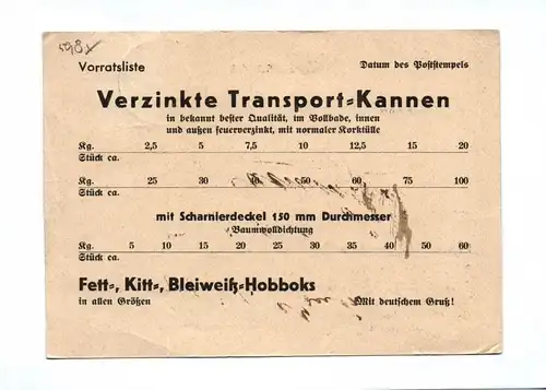 Brief Hans Hekmut Schulz Blechemballagen Frankfurt am Main 1935 Drucksache