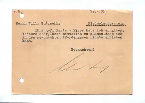 Postkarte Leon Levy Hamburg Neueburg 1935