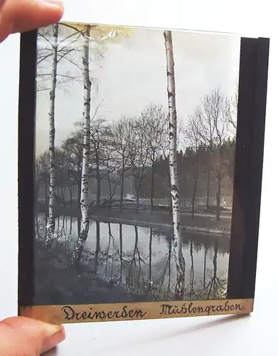 Glas Foto Dreiwerden Mühlgraben Seifersbach Mittweida um 1930 !