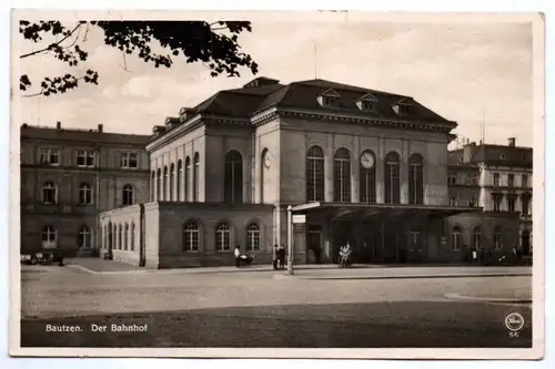 Echtfoto Ak Bautzen Der Bahnhof 1930er