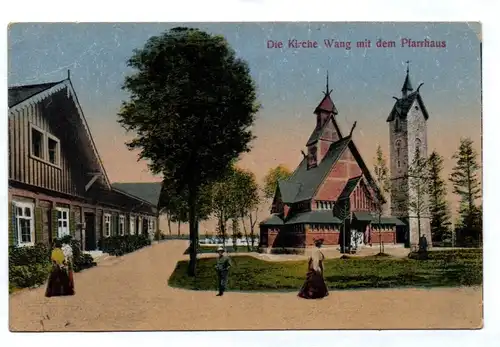 DDR Ak Die Kirche Wang mit dem Pfarrhaus 1923