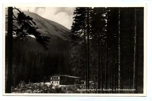 Ak Melzergrund mit Baude und Schneekoppe 1928 Karpacz Polen