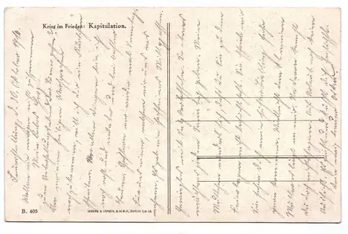 Künstler Ak Plantikow 1916 Krieg und Frieden Kapitulation