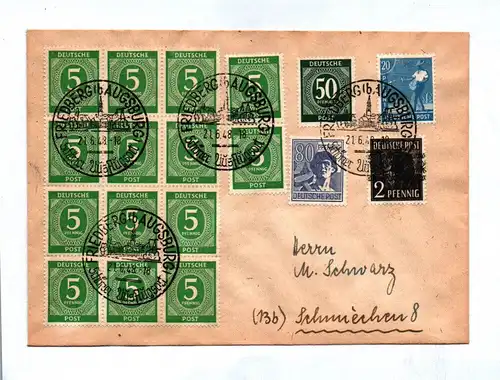 Brief Bizone 1948 Briefkuvert Leipziger Messe