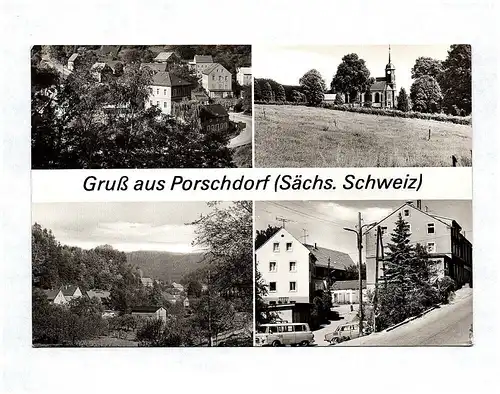 Ak Gruß aus Porschdorf Sächsische Schweiz DDR