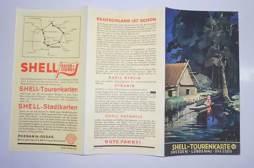 Shell Tourenkarte Nr. 48 Dresden Lübbenau Dresden um 1930 (H2