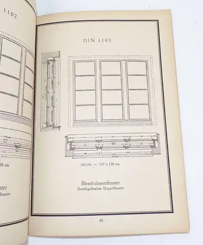 Deutsche Werke Normen Fenster Türen Architektur 1930er Muster