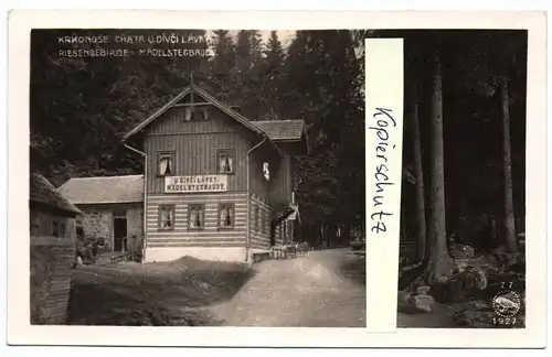 Foto Ak Mädelstegbaude Riesengebirge 1928 Spindlermühle Schlesien