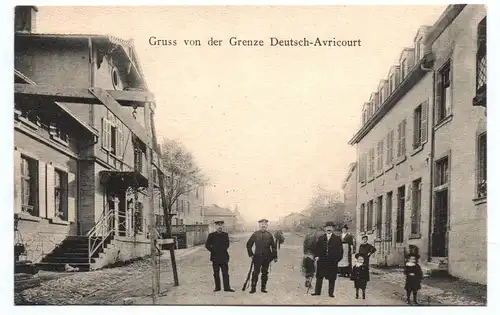 Feldpost Ak Gruss von der Grenze Deutsch Avricourt 1 Wk 1914