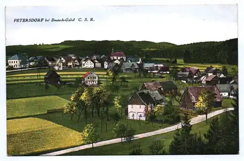 Ak Petersdorf bei Deutsch Gabel Böhmen CSR Tschechien Petrovice