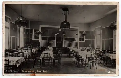 Foto Ak Solingen Widdert Restaurant Zur Post Saal um 1940