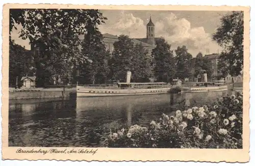 Ak Brandenburg Havel Am Salzhof Dampfschiffe um 1935