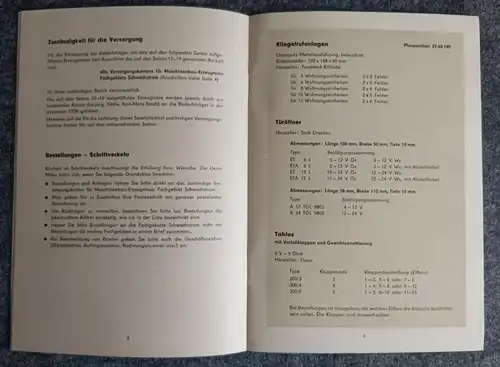 Sortimentenliste Schwachstrom Erzeugnisse Teil 13 altes Heft 1965 DDR