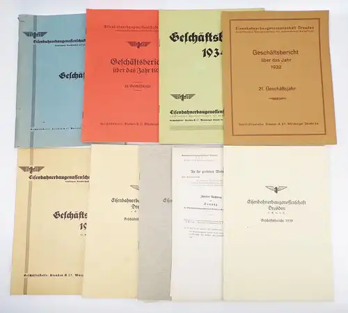 Eisenbahn Baugenossenschaft Dresden Geschäftsberichte 1932 bis 1939 Reichsbahn
