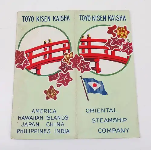 Prospekt Oriental Steamship Schifffahrt Reise Ameria Japan Hawaii China 1930er