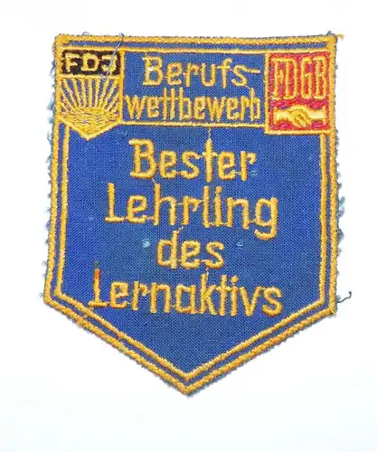 DDR Aufnäher Berufswettbewerb Bester Lehrling des Lernaktivs FDJ