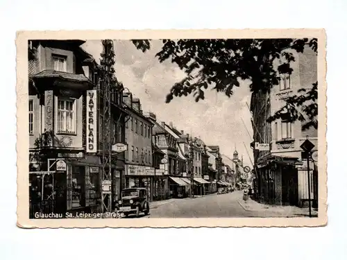 Ak Glauchau Sachsen Leipziger Straße 1943 Feldpost