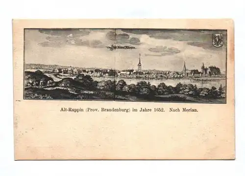 Ak Alt Ruppin Provinz Brandenburg im Jahre 1652 Nach Merian