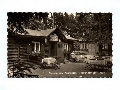 Ak Blockhaus zum Waldfrieden Friedersdorf über Löbau 1966