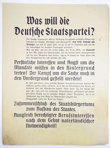 Konvolut Wahl Werbung Weimarer Republik Politik Wahlliste Partei Widerstand