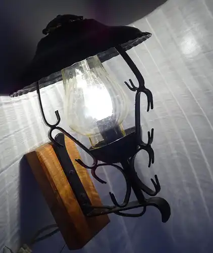 Alte Wandlampe Laterne Schmiede Look Metall DDR Leuchte Vintage 