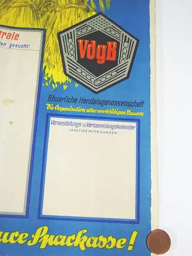 DDR Plakat Bäuerliche Handelsgenossenschaft LPG 1955 Schlepper 