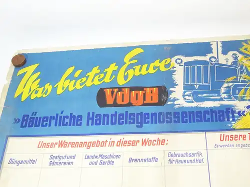 DDR Plakat Bäuerliche Handelsgenossenschaft LPG 1955 Schlepper 