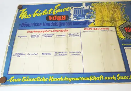 DDR Plakat Bäuerliche Handelsgenossenschaft LPG 1955 Schlepper 