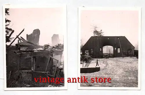 5 x Foto Thürk Bosau Eutin 1938 abgebrannter Bauernhof