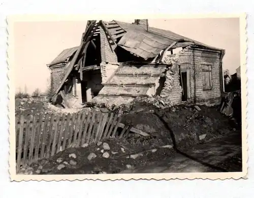 Foto Lukow Polen von Flieger zerschossenes Haus 2 Wk Łuków polska