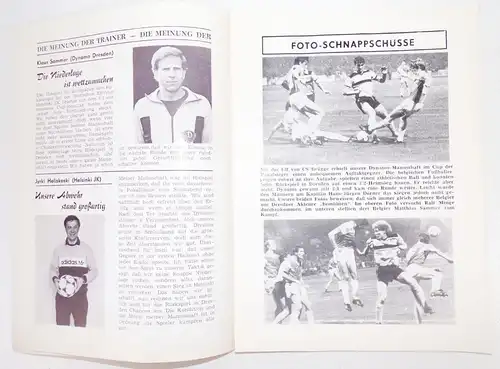 Fussball Programm Helsinki JK gegen Dynamo Dresden 1985