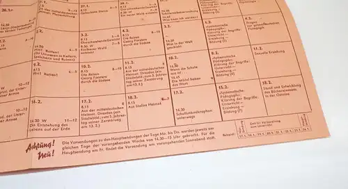 Mitteldeutscher Schulfunk Januar Februar 1950 Aushang Dokument