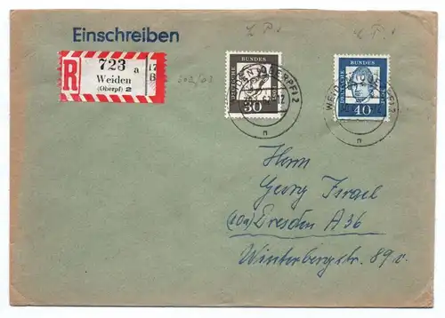 R-Brief Weiden BRD 1962 Michel Nr 354 355