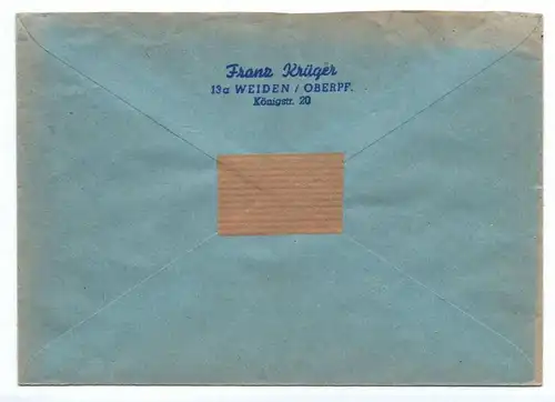 R Brief Weiden nach Dresden 1958 Bundespost Europa Wohlfahrtsmarke