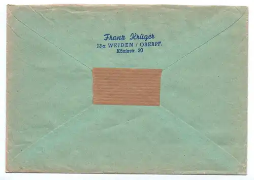 R Brief Weiden nach Dresden 1957 Einschreiben