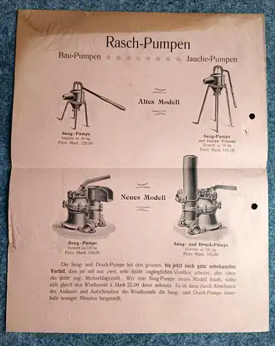 Hehr & Co Rhenania Pumpe Ruhrort am Rhein alter Prospekt Pumpenfabrik