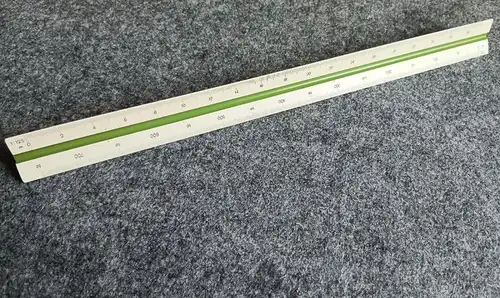 Messwerkzeug Lineal aus Holz Zeichnungsmaß Meissner Fabrikat Dreikantlineal alt