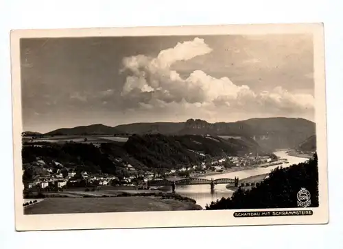 Ak Schandau mit Schrammsteine 1929 Sächsische Schweiz