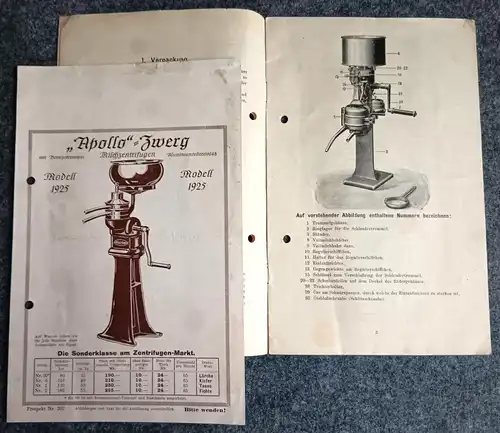 Originale Anleitung Meys Separators 1925 altes Heft Hennef Sieg