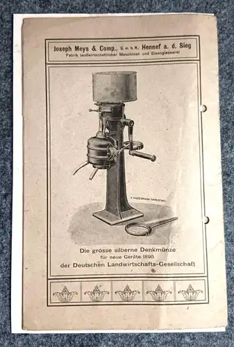 Originale Anleitung Meys Separators 1925 altes Heft Hennef Sieg