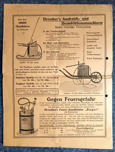 Originaler Prospekt 1916 Maschinenfabrik Halle an der Saale Jauche Wasserfässer