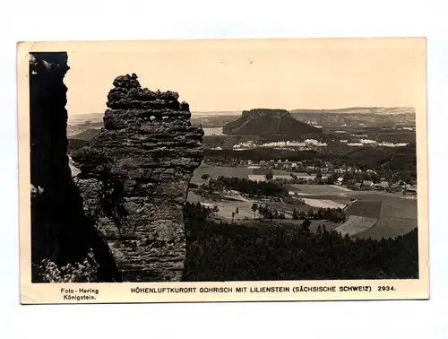 DDR Ak Höhenluftkurort Gohrisch mit Lilienstein Sächsische Schweiz 1954