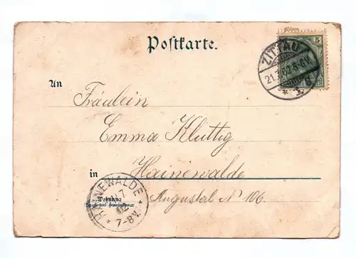 Ak Gruss aus  Zittau Rathaus Berg Oybin Weinau 1902