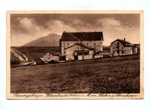 Ak Riesengebirge 1826 Wiesenbaude Blick an der Schnekoppe Pec pod Sněžkou