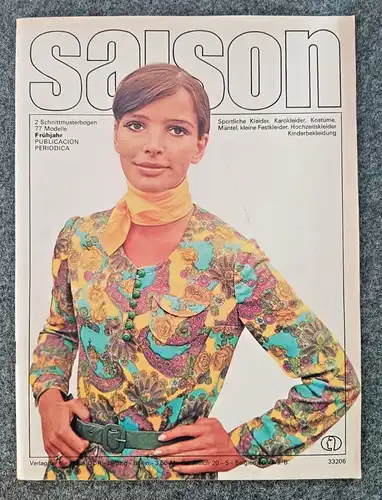 Saison DDR April 1970 Mode Zeitschrift 2x Schnittmuster Verlag für die Frau