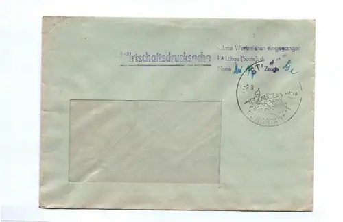 Brief zirca 1968 Ohne Wertzeichen eingegangener PA Löbau Sachs Stempel