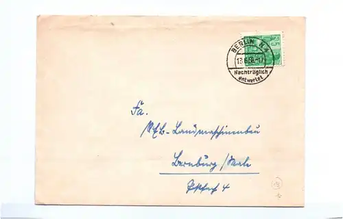 Brief 1958 Berlin N 4 Nachträglich entwertet Stempel