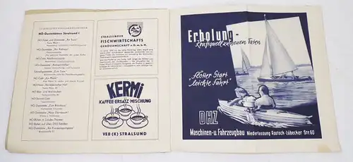 Frohe Ostsee Fahrten DSU 1953 mit Deutsche Reichsbahn Fahrplan 
