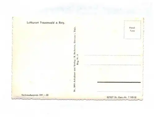 Echtfoto Ak Luftkurort Frauenwald am Rennsteig Thüringen